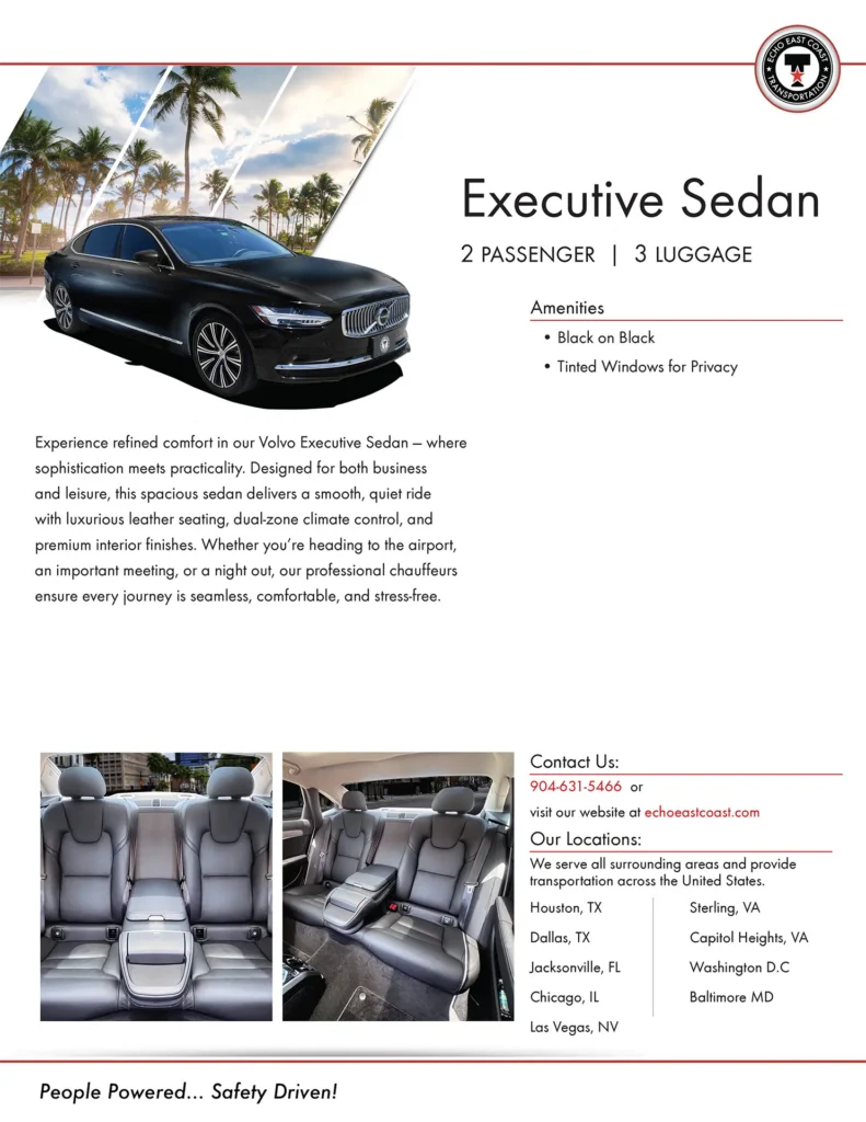 Executive Sedan cutsheet