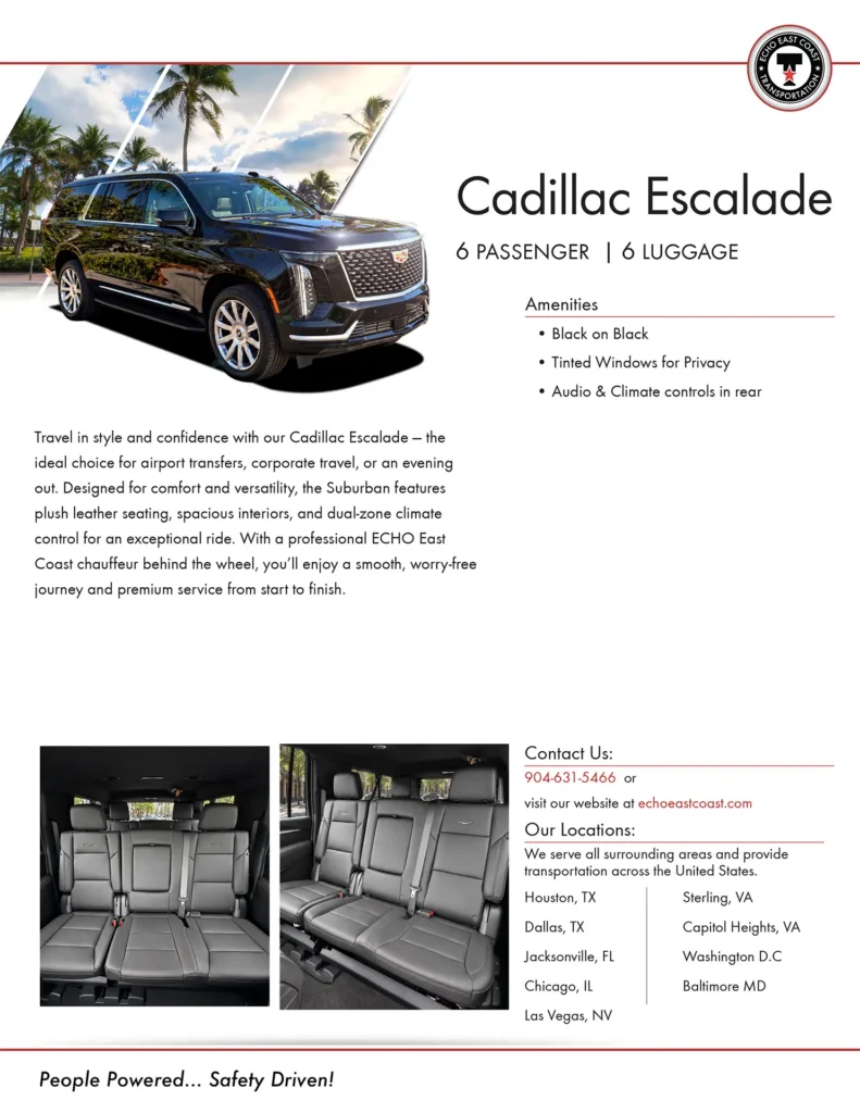 SUV - Cadillac Escalade cutsheet